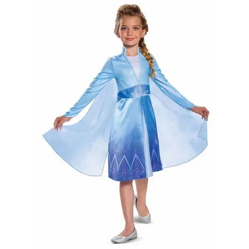 Disguise Classic Costume - Elsa Traveling Dress - Kostüm für Kinder, 104 cm, ideal für Fasching und Karneval, inspiriert von Elsa aus Frozen für magische Momente.