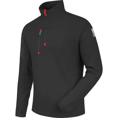 WÜRTH MODYF Fleecetroyer Stretch – Dehnbarer Fleece Pullover mit Zipkragen – perfekt für Handwerk, Werkstatt, Arbeiten im Freien, schwarz, Größe 4XL