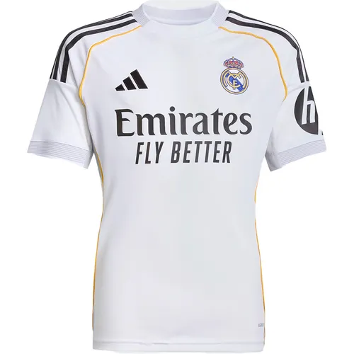 ADIDAS PERFORMANCE Fußballtrikot "REAL H JSY Y" für Kinder - Fußball-Fanartikel, feuchtigkeitsregulierendes AEROREADY Material für optimalen Tragekomfort und stolzes Vereinslogo von Real Madrid.