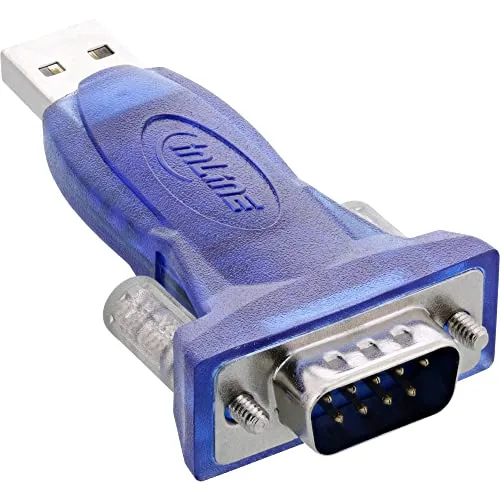 InLine 33304A USB zu Seriell Adapter - Stecker A an 9pol Sub D, 0,8m USB Verlängerung, ideal für Modem und ISDN-Anlagen