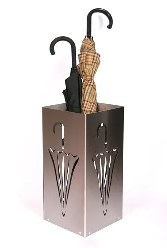 Schirmständer Design Umbrella closed 23x23cm Edelstahl matt von SZAGATO - Drohnen Schirmständer aus hochwertigem, mattiertem Edelstahl mit einzigartigem Design und langlebiger Qualität. Ideal zur Aufbewahrung großer Schirme, gefertigt in Deutschland.