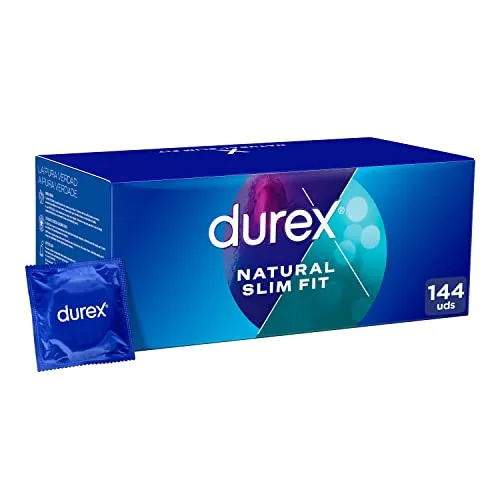 Durex Natural Slim Fit Kondome - Kondome für Männer: Transparente Natural Slim Fit-Kondome aus Naturkautschuklatex, für optimalen Komfort und Sicherheit. Nennbreite 52 mm, ideal für ein angenehmes Erlebnis.