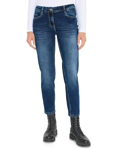 Cecil Slim Leg Jeans Mid Blue Wash 36 - Stylische Slim Fit Jeanshose mit Mid Waist, ideal für jeden Anlass. Hoher Tragekomfort und perfekte Passform für einen modernen Look.
