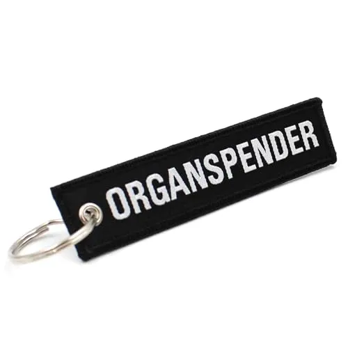 VmG-Store MADE IN Jet Tag Schlüsselanhänger Länderfahnen robustes festes Material umkettelt mit stilvollen Länder Fahnen S149 (Organspender)