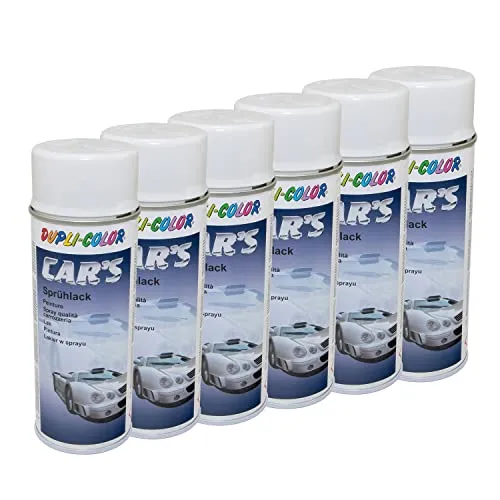 Lackspray Spraydose Sprühlack Cars Dupli Color 652233 weiss seidenmatt 6 X 400 ml