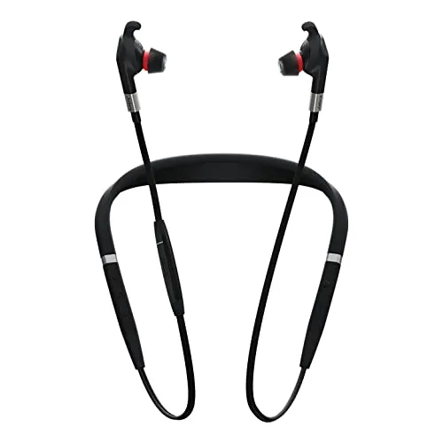 Jabra Evolve 75e MS Wireless Earbuds - Telefonzubehör mit professionellem Sound und aktiver Geräuschunterdrückung. Lange Akkulaufzeit von bis zu 14 Stunden und integriertes Busylight für ungestörte Gespräche.