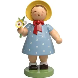 Wendt & Kühn Mädchen mit Strauß - Figuren & Skulpturen, handgefertigte und handbemalte Figur, die mit ihrem fröhlichen Design und dem Blumenstrauß ein Lächeln ins Gesicht zaubert – ideal als Frühlingsdekoration oder Glücksbringer.
