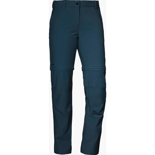 Schöffel Pants Ascona Zip Off - Damen Wanderhose in dress blues (8180) 38 - Wanderhosen für Damen, mit 4-Wege-Stretch für höchste Bewegungsfreiheit und abzippbaren Hosenbeinen, ideal für wechselnde Wetterbedingungen.