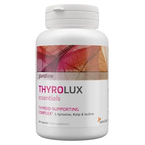 Jod Tabletten – Schilddrüse – Jod 150µg – Zink, Selen, L Tyrosin, Mangan – Pflanzlicher Ursprungs – 180 Kapseln Hochdosiert für 180 Tage – Thyrolux Sensilab