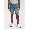 Jeansshorts BRUNO BANANI, Herren, Gr. 32, N-Gr, blau (light blau u), Denim/Jeans, Obermaterial: 70% Baumwolle, 28% Polyester, 2% Elasthan, gerade kurz, Jeans Jeansshorts, bequemer Sitz, gerade Beinform, mit praktischen Taschen