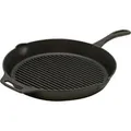 Grill-Feuerpfanne gp35, mit Pfannenstiel schwarz, 1 Henkel, Ø 35cm