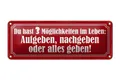 Blechschild Spruch 27x10 cm Aufeben nachgeben alles geben Deko Schild tin sign