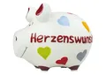 Spardose Sparbüchse KCG Schwein Kleinschwein "Herzenswunsch" aus Keramik  H10 cm