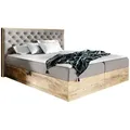 Mirjan24 Boxbett, Greige, Textil, Höhe ca. 20 cm, Rechteckig, 200x200 cm, Schlafzimmer, Betten, Boxspringbetten