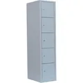 ClassiX Schließfachschrank X-523510, lichtgrau, 5 Fächer, Stahl, 42 x 180cm, mit Zylinderschloss