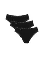 Sloggi Damen Unterhose 24/7 Cotton Lace Tai , Baumwolle, Spitzen-Optik, 3-Pack, 40, Schwarz