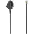 hama 00201149 Telefonkabel, TAE-F-Stecker - Modular-Stecker 6p4c, 15 m, Schwarz