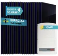 SUNNIVA® 10.0 kW Solaranlage, 20x 500 W Solarmodule Fullblack Bifacial, Wechselrichter SolarEdge SE10K (3-phasig)