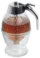 Sirup-/Honigspender aus Pressglas, mit Abstellgefäß, 200 ml Volumen