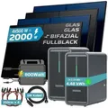 SUNNIVA® 2000W Balkonkraftwerk mit 4.48 kWh Speicher MARSTEK 2x B2500-D, 4x 500W BIFAZIAL FULLBLACK komplett Steckdose, PV Solaranlage + Solarspei...