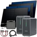 SUNNIVA® 2000W Balkonkraftwerk mit 4.48 kWh Speicher MARSTEK 2x B2500-D, BIFAZIAL FULLBLACK komplett Steckdose, PV Solaranlage Komplettset mit Solarspeicher, 4x 500W N-Type Glas-Glas Bifacial Module