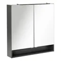 FACKELMANN Spiegelschrank "LUNA", BxHxT: 80 x 79,8 x 15,3 cm, 5700 K, kaltweiß - grau