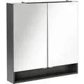 Fackelmann Spiegelschrank Luna Anthrazit 80 cm mit Softclose Türen