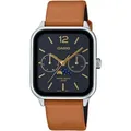 CASIO TIMELESS COLLECTION Quarzuhr MTP-M305L-1AVER, Armbanduhr, Herrenuhr, Damenuhr, Datum, Lederarmband, Mondphase braun