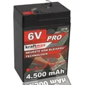 Kraftmax Industrial Pro Bleiakku [ 6V / 4,5Ah ] AGM Hochleistungs- Blei Akku der Neusten Generation