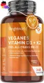 Vitamin D3 + K2-4000 I.E. vegane Tabletten - 240 Stück mit 125μg K2...