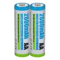 2x Mignon / AA Akku 2600mAh - HR6 / KR6 / LR6 / R6 / L6 - Ni-MH 1.2V - Aufladbar
