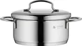 WMF Mini Kochtopf klein 14cm, Metalldeckel, Bratentopf 0,9l, Cromargan Edelstahl poliert, Induktion, stapelbar, ideal für kleine Portionen oder Singlehaushalte