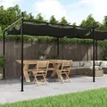 Pergola Mit Schiebedach Anthrazit 589x292x230 Cm - Vidaxl