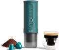 OutIn Nano, Schwarz, Türkis, Gemahlener Kaffee, 20 bar, 92 °C, 0,08 l, 7500 mAh