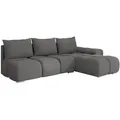 Mirjan24 Ecksofa, Greige, Textil, 5-Sitzer, Ottomane rechts,L-Form, 270x183 cm, Wohnzimmer, Sofas & Couches, Wohnlandschaften, Ecksofas