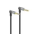 Sonero® premium Audiokabel mit 2x 90° Stecker, 3.5mm Klinke, 1,50m, vergoldete Kontakte, schwarz