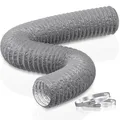 HG Power 100mm Abluftschlauch, 5m Flexibel PVC Alurohr Lüftungsschlauch Schallgedämmter Alu Flex-Schlauch Abluftrohr für Wachstumszelt Trockner Mobile Klimaanlage Abluftventilator, Grau