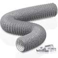 100mm Abluftschlauch, 5m Flexibel PVC Alurohr Lüftungsschlauch Schallgedämmte...