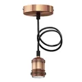 ledscom.de Pendelleuchte/Hängelampe RETRA, Textilkabel, bronze matt, 1x E27 max. 60W