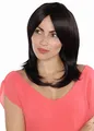 schwarz Mittellange lange Gestuft Glatte Schulterlange Damen Perücke Wig C1343