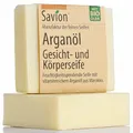 Savion Arganöl Körperseife | Naturseife mit reinem Arganöl für sensible Haut | Bio & Vegan & Palmölfrei | besonders gute Rückfettung | Handgemacht in Deutschland