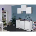 Flex-Well Singleküche "Lucca", mit E-Geräten, Gesamtbreite: 150 cm, Arbeitsplatte mit Melaminharz-Beschichtung - weiss
