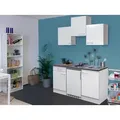 FlexWell Miniküche, Weiß, Holzwerkstoff, 1 Schublade(n),1 Schublade(n) Schubladen, einmalig seitenverkehrt montierbar, nur wie online abgebildet bestellbar, 150 cm, Made in Germany, links aufbaubar, rechts aufbaubar, Küchen, Miniküchen