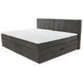 Boxspringbett Casa Grande 240 x 200 cm Stoff Grau Dunkelgrau