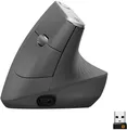 Logitech MX Vertical, Ergonomische Kabellose Maus, Bluetooth und 2.4 GHz Schwarz