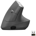 Logitech MX Vertical Ergonomische Maus Bluetooth®, Funk Optisch Schwarz, Silber