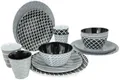 Bo-Camp Mix & Match Geschirrset, 16-teilig, schwarz/weiß
