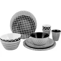 Bo-Camp - Essgeschirr - Mix & Match - 16-Teilig - Schwarz/Weiß