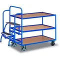 Variofit Kommissionierwagen mit 3 Ladeflächen, niedrig sw-600.615