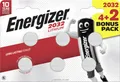 Energizer Knopfzelle CR2032 Lithium 3 V 4 + 2 Gratis  Knopfzelle